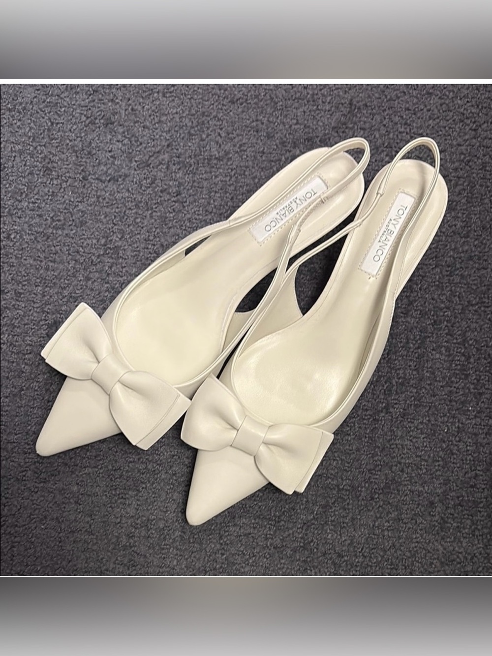 Tony Bianco Divine White Bow Slingback Heels NWT